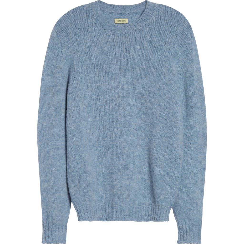 De Bonne Facture Shaggy Wool Sweater In Blue
