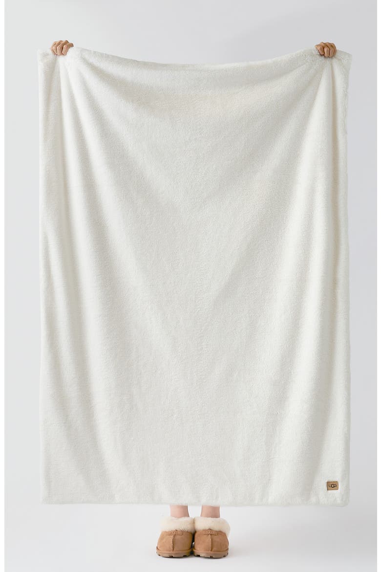 Marcella Faux Fur Throw Blanket, Alternate, color, SNOW