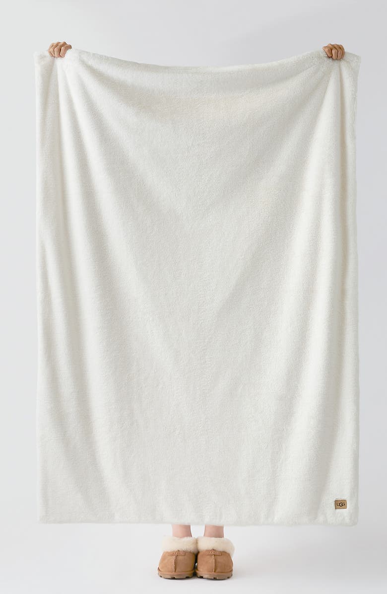 UGG<sup>®</sup> Marcella Faux Fur Throw Blanket, Alternate, color, Snow