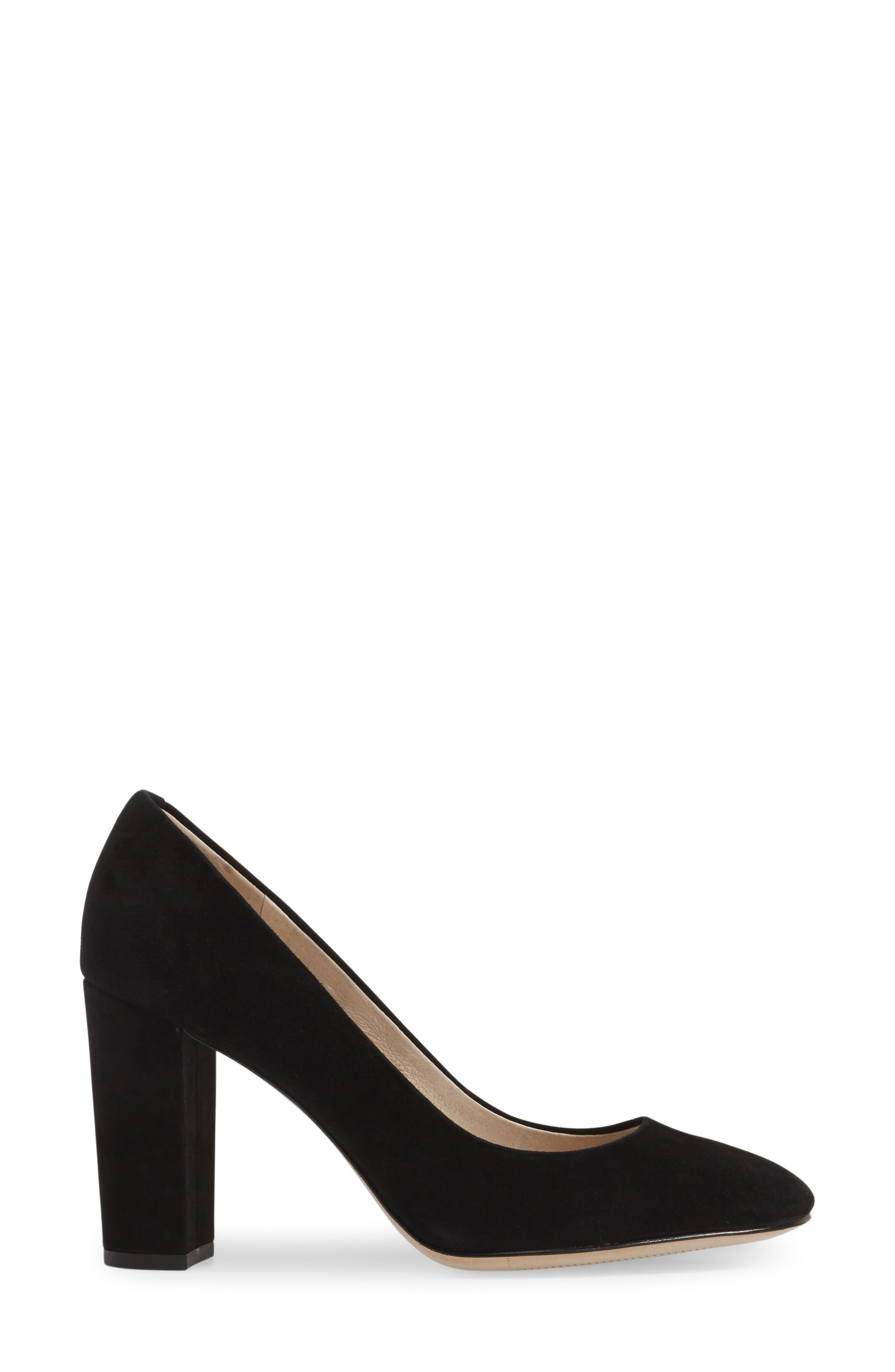 Jianna Stacked Heel Pump, Alternate, color, BLACK SUEDE