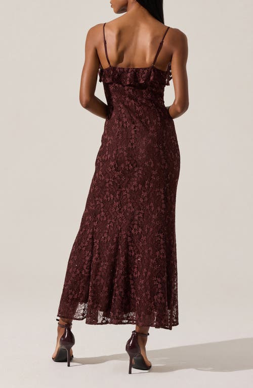 Astr The Label Leonie Lace & Sequin A-line Dress In Brown