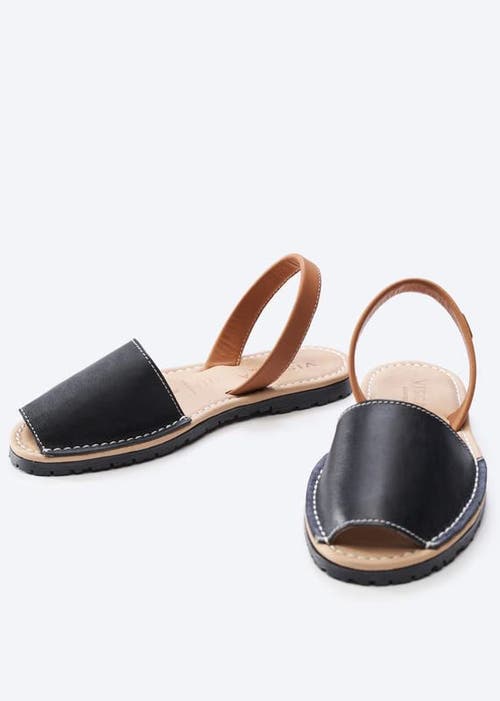 Viscata Menorquina Leather Avarca Sandals In Black