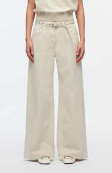Belted High Waist Wide Leg Jeans