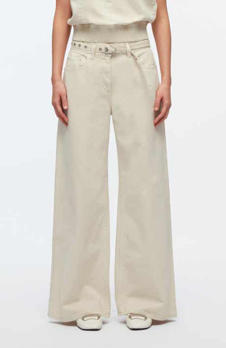 Belted High Waist Wide Leg Jeans