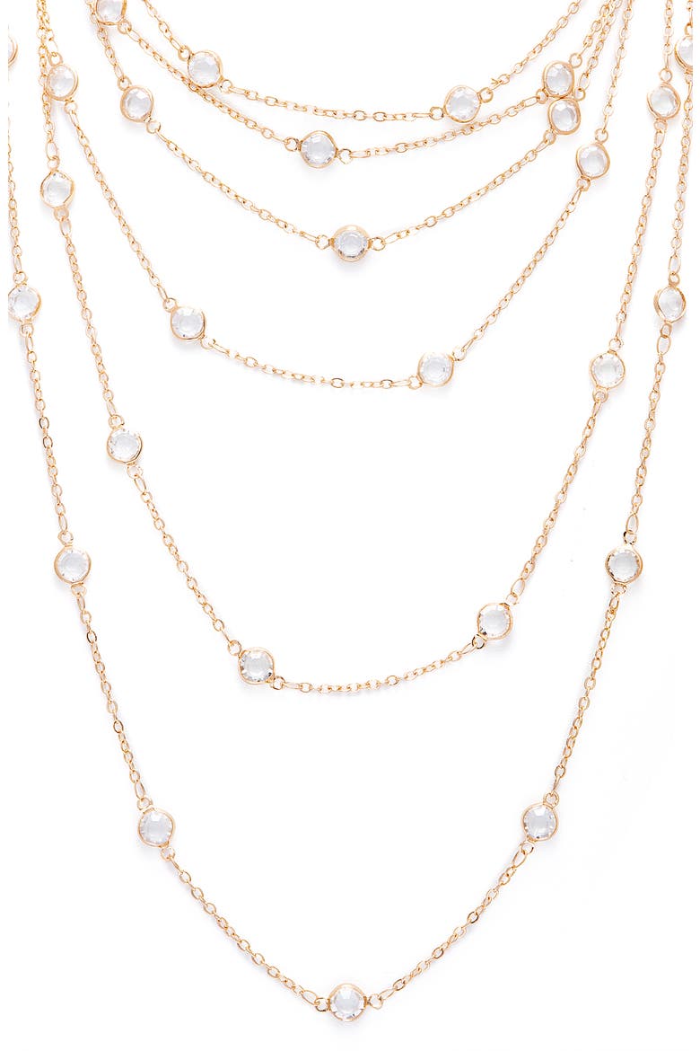 Crystal Layered Necklace, Alternate, color, GOLD