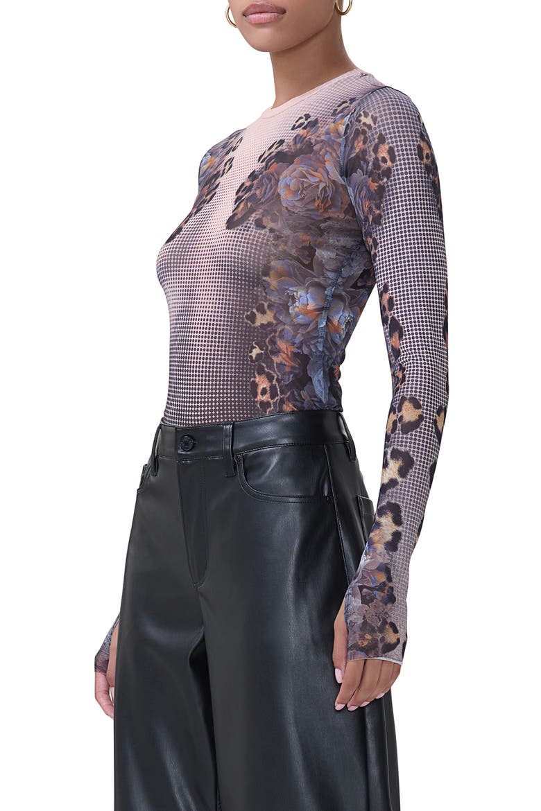 Kaylee Printed Mesh Top, Alternate, color, BEIGE LEOPARD