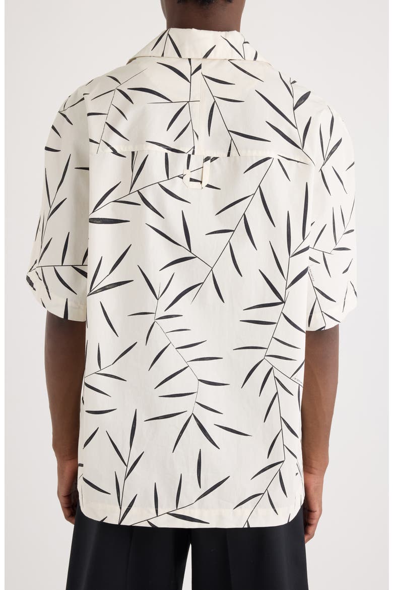 La Chemise Fonccio Foliage Print Camp Shirt, Alternate, color, PRINT FOLIAGE OFF WHITE/ B