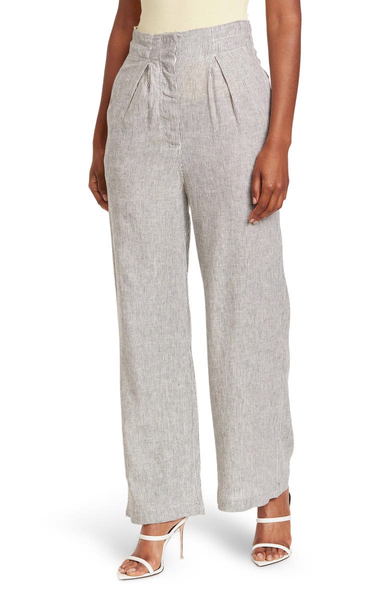 MAX STUDIO Linen Blend Easy Leg Pants, Main, color, 