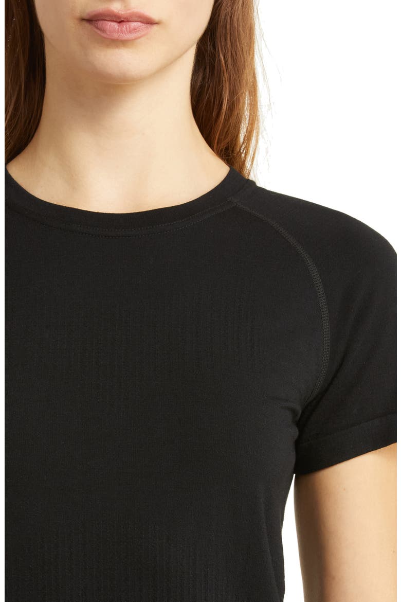 Seamless Performance T-Shirt, Alternate, color, BLACK