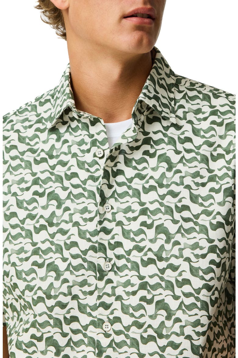Bendigo Abstract Print Button-Up Shirt, Alternate, color, KELP