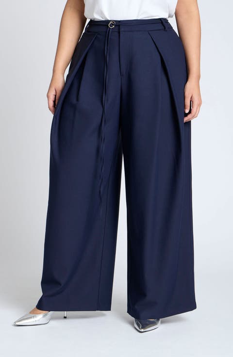 Pleated Wide Leg Pants