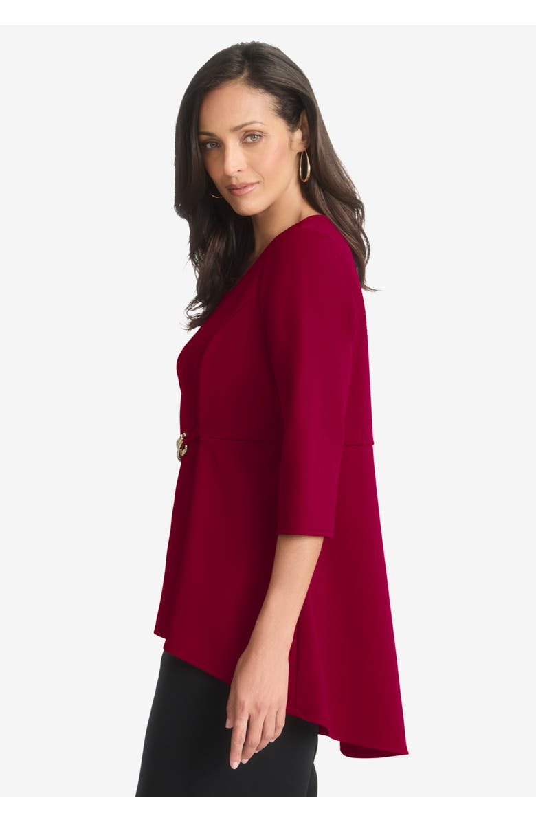 Jessica London High Low Buckle Tunic, Alternate, color, Black