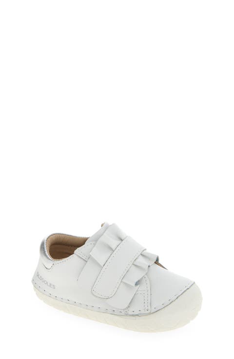 Kids' Ruffle Strap Leather Sneaker (Baby, Toddler & Walker)