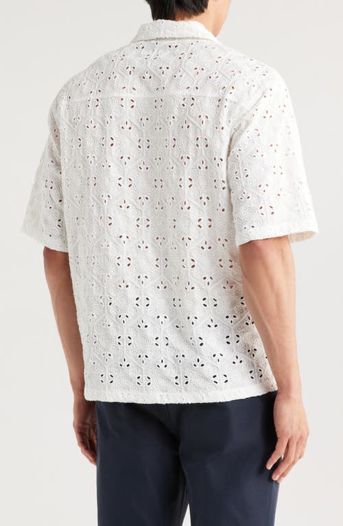 Truth Embroidered Eyelet Openwork Camp Shirt