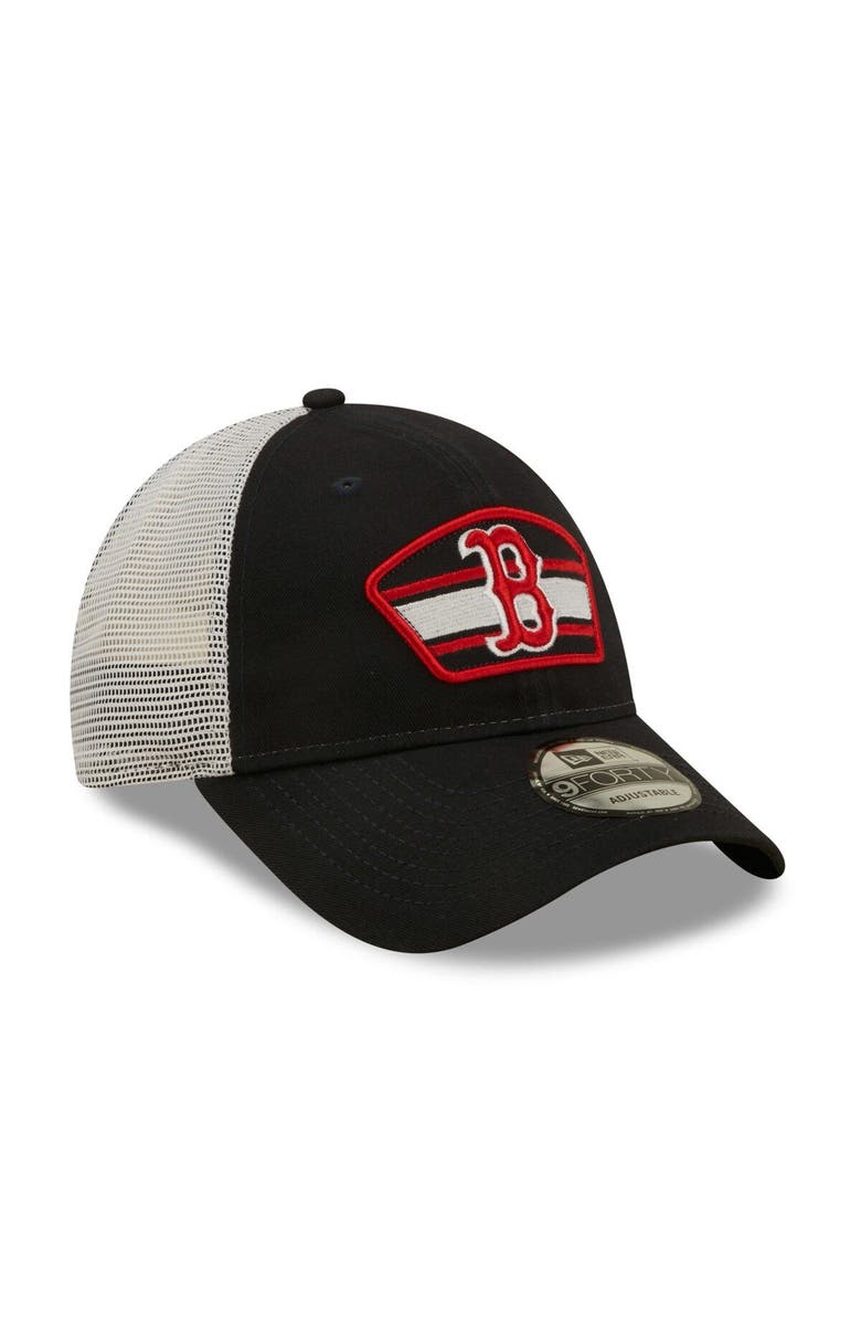 New Era Men's New Era Navy/White Boston Red Sox Logo Patch 9FORTY Trucker Snapback Hat, Alternate, color, Navy