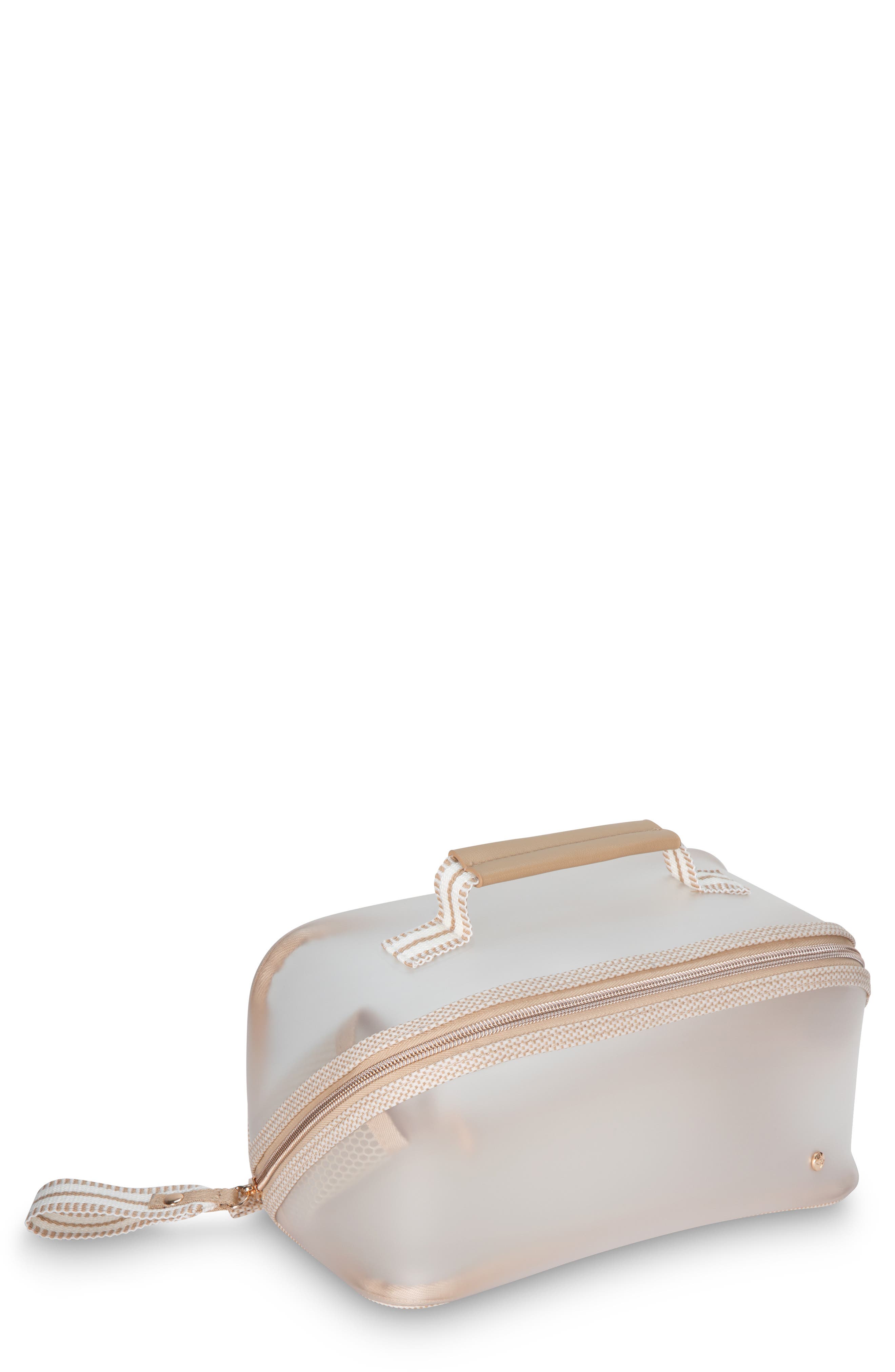 Miami Tropea Large Zip Makeup Case, Main, color, WHITE