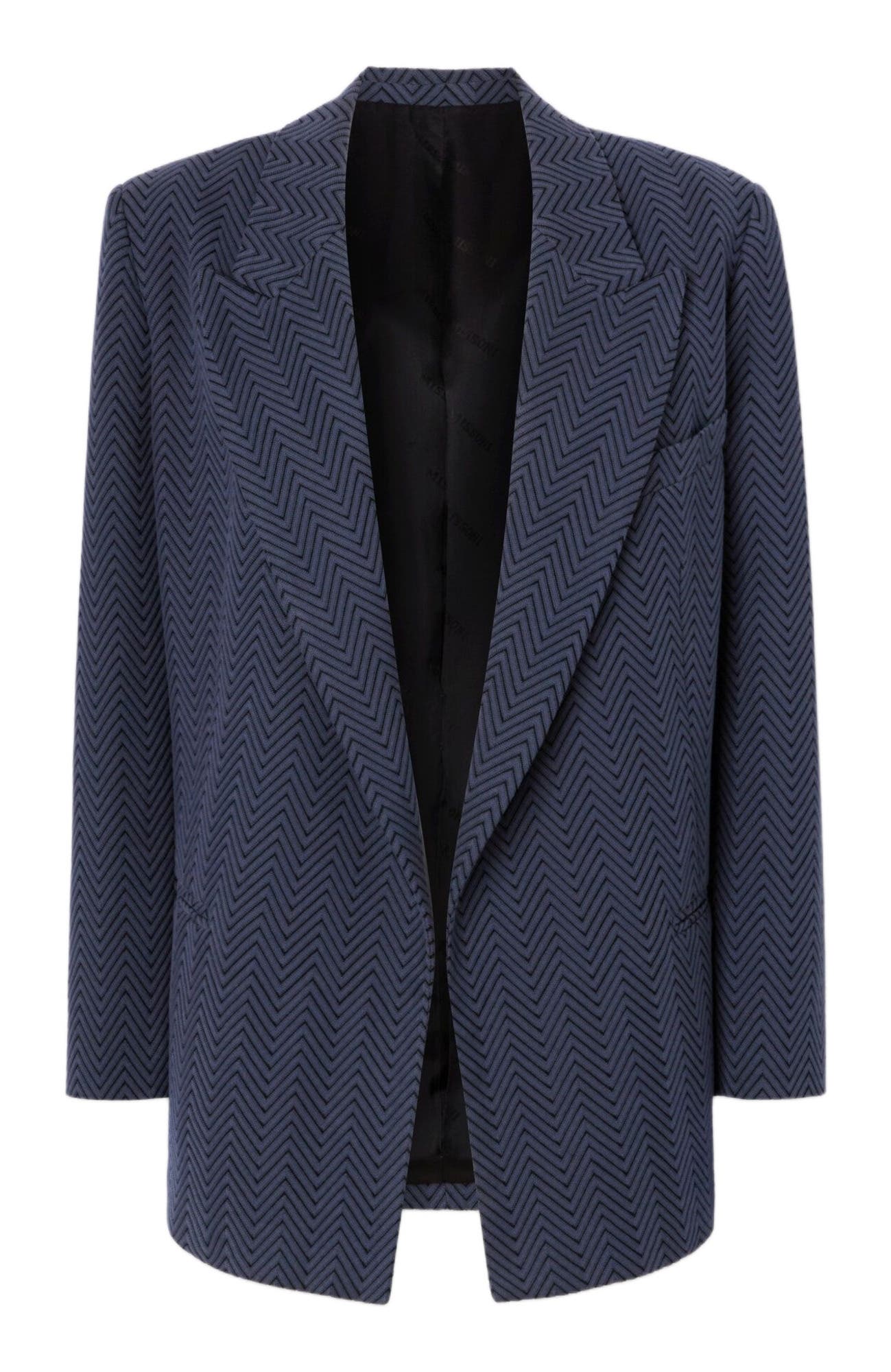 Single-breasted Blazer With Zigzag Pattern - image 2