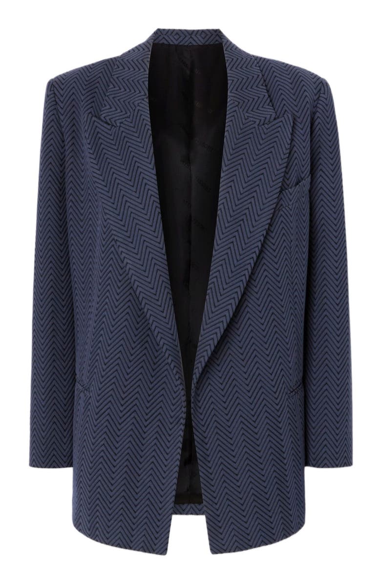 Missoni Single-breasted Blazer With Zigzag Pattern, Alternate, color, Blue