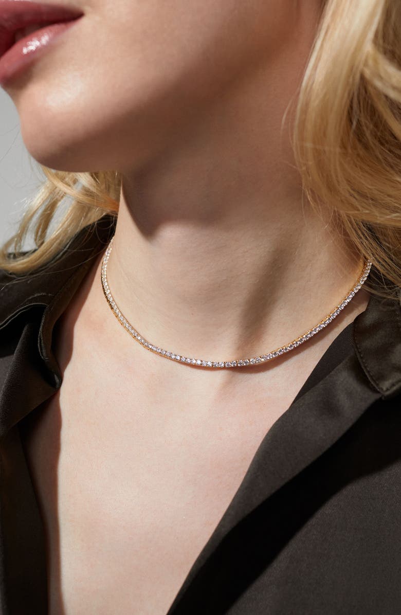 Nadri Perfect Tennis Necklace, Alternate, color, Gold