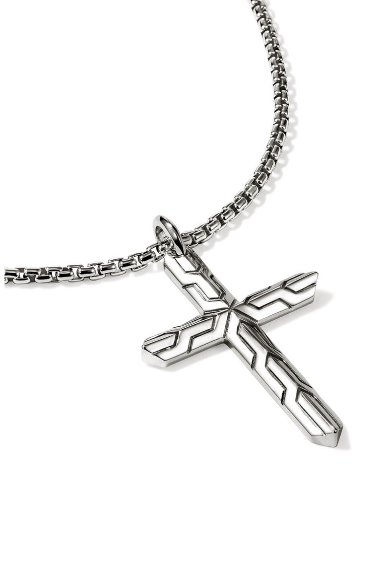 Icon 50 Cross Pendant Necklace, Alternate, color, SILVER