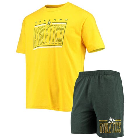 Men's Concepts Sport Green/Gold Oakland Athletics Meter T-Shirt and Shorts Sleep Set
