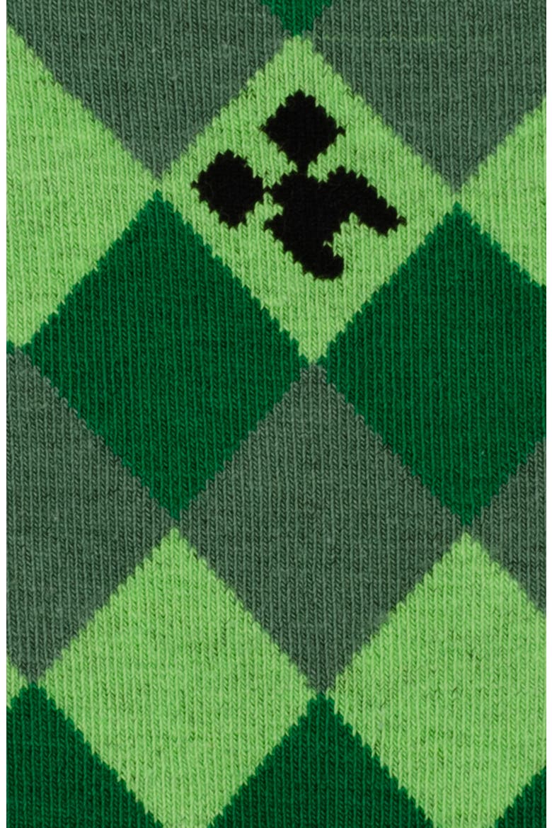 x Minecraft Assorted 3-Pack Creeper Crew Socks, Alternate, color, GREEN