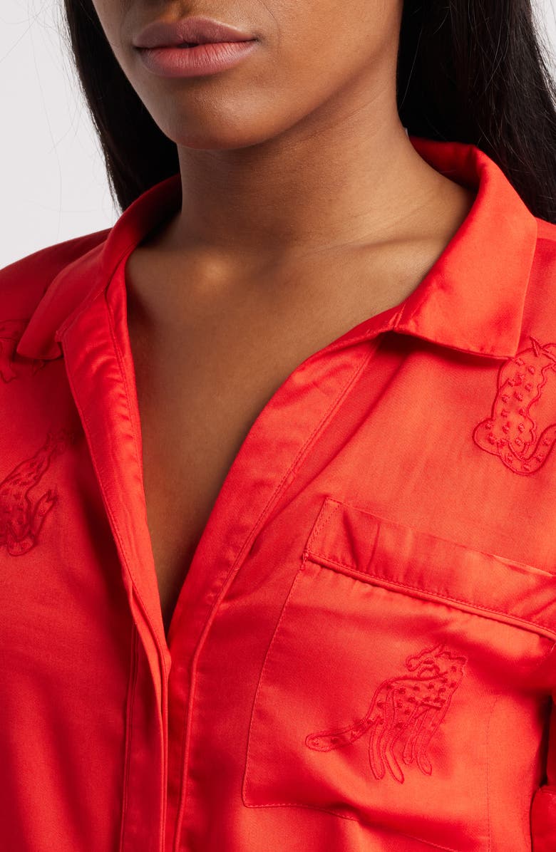 Sani Embroidered Lounge Set, Alternate, color, Red