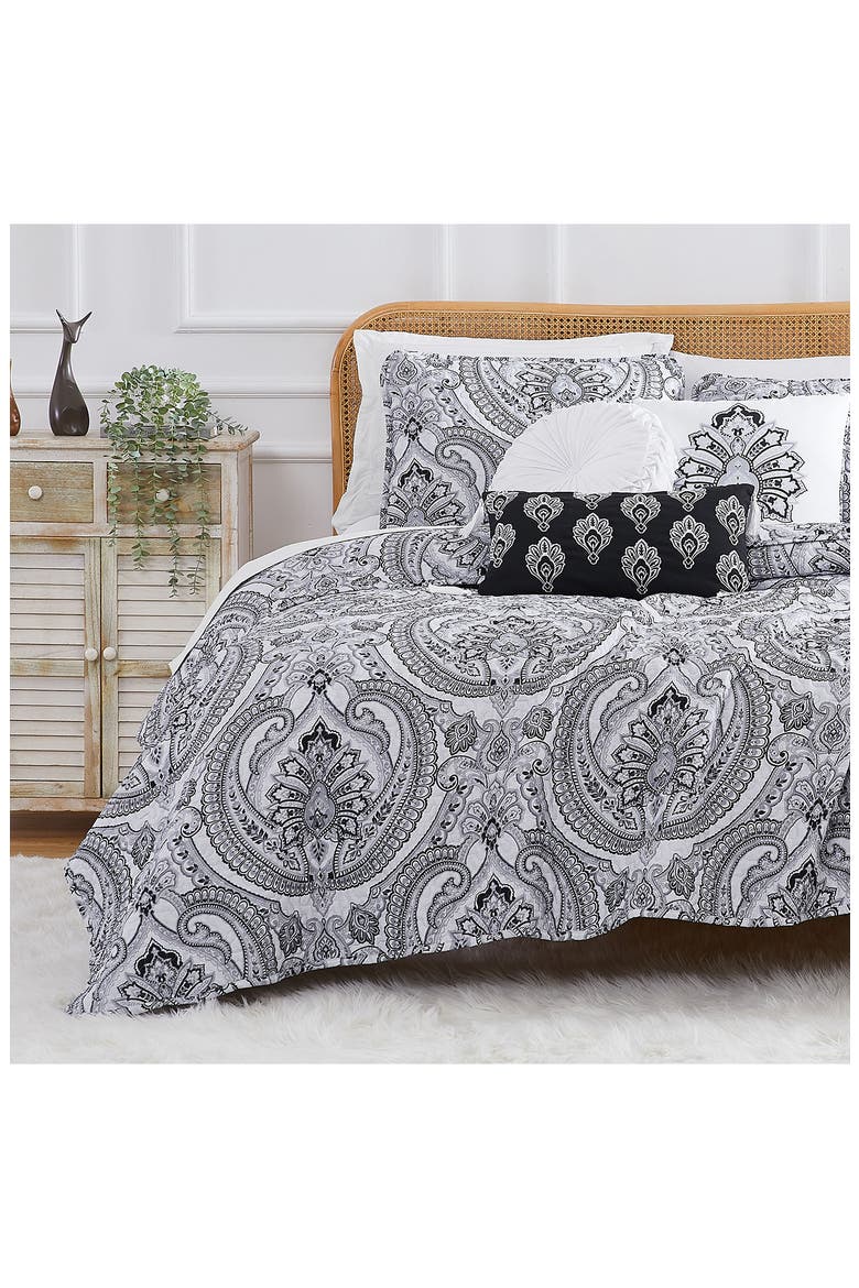Pure Melody Quilt Bedding Set, Main, color, BLACK