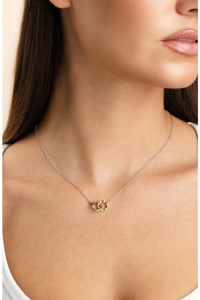 Interlocking Heart Charm Pendant Necklace, Alternate, color, GOLD