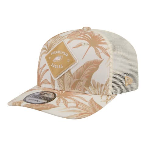 Men's New Era  Tan Philadelphia Eagles Tonal Palm COOLERA 9SEVENTY Adjustable Trucker Hat