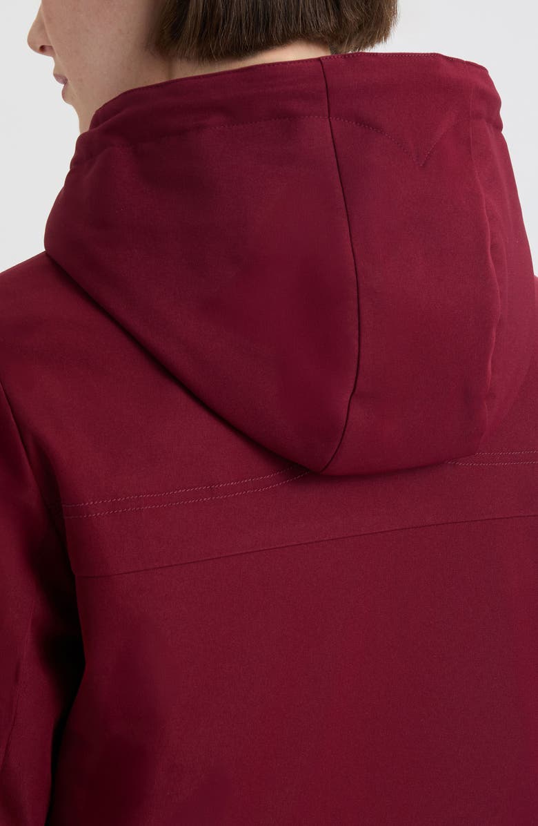 Hunter Billy Hooded Raincoat, Alternate, color, Cranberry