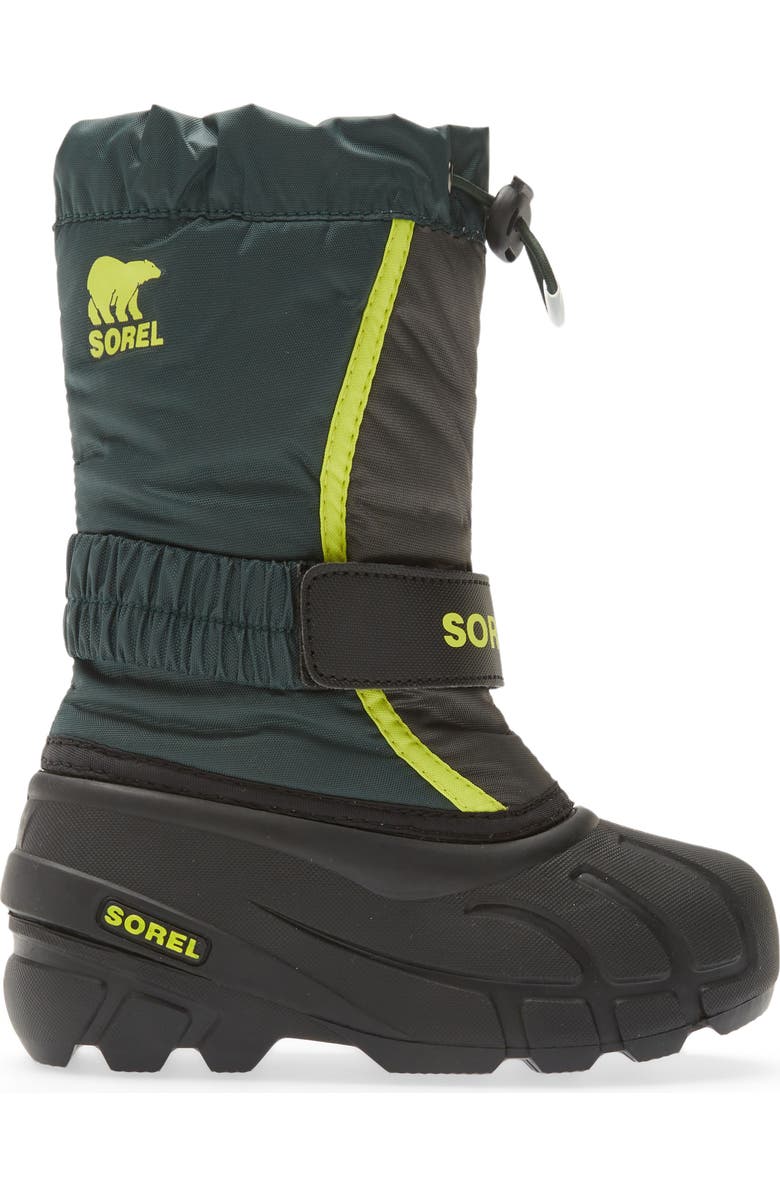 SOREL Kids' Flurry Weather Resistant Snow Boot, Alternate, color, Spruce/ Grill
