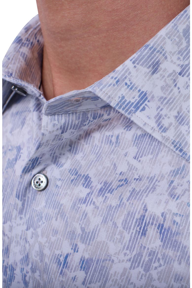James OoohCotton® Abstract Print Button-Up Shirt, Alternate, color, PLATINUM
