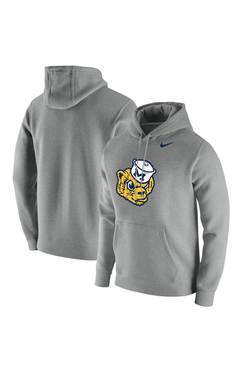 Nike Men's Nike Heathered Gray Michigan Wolverines Vintage Sailor Hat Wolverine Hoodie, Main, color,