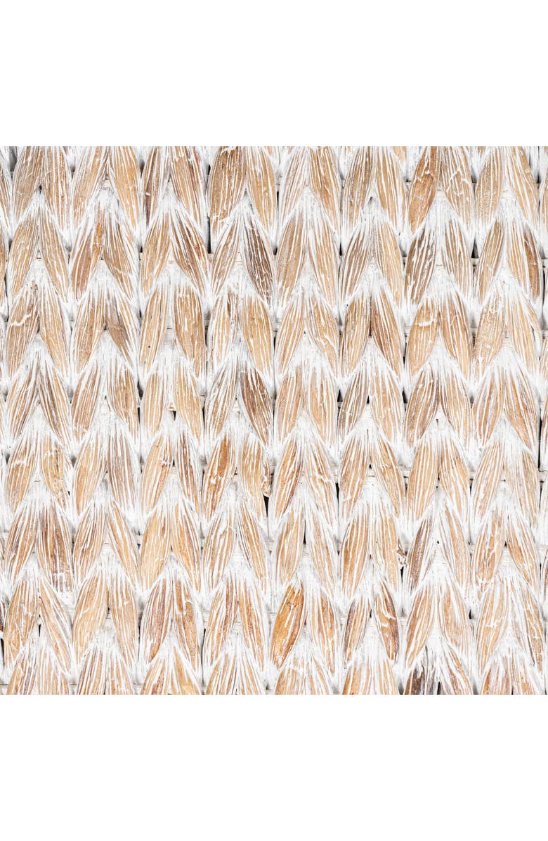 HAPPIMESS Chett Minimalist Hand-Woven Hyacinth/Wood Underbed Storage Bin with Wheels and Handles, Alternate, color, White Wash