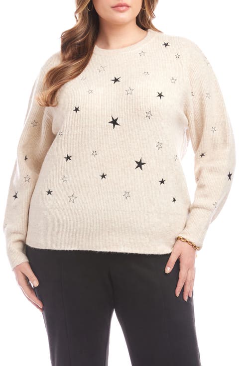 Embroidered Star Sweater (Plus)