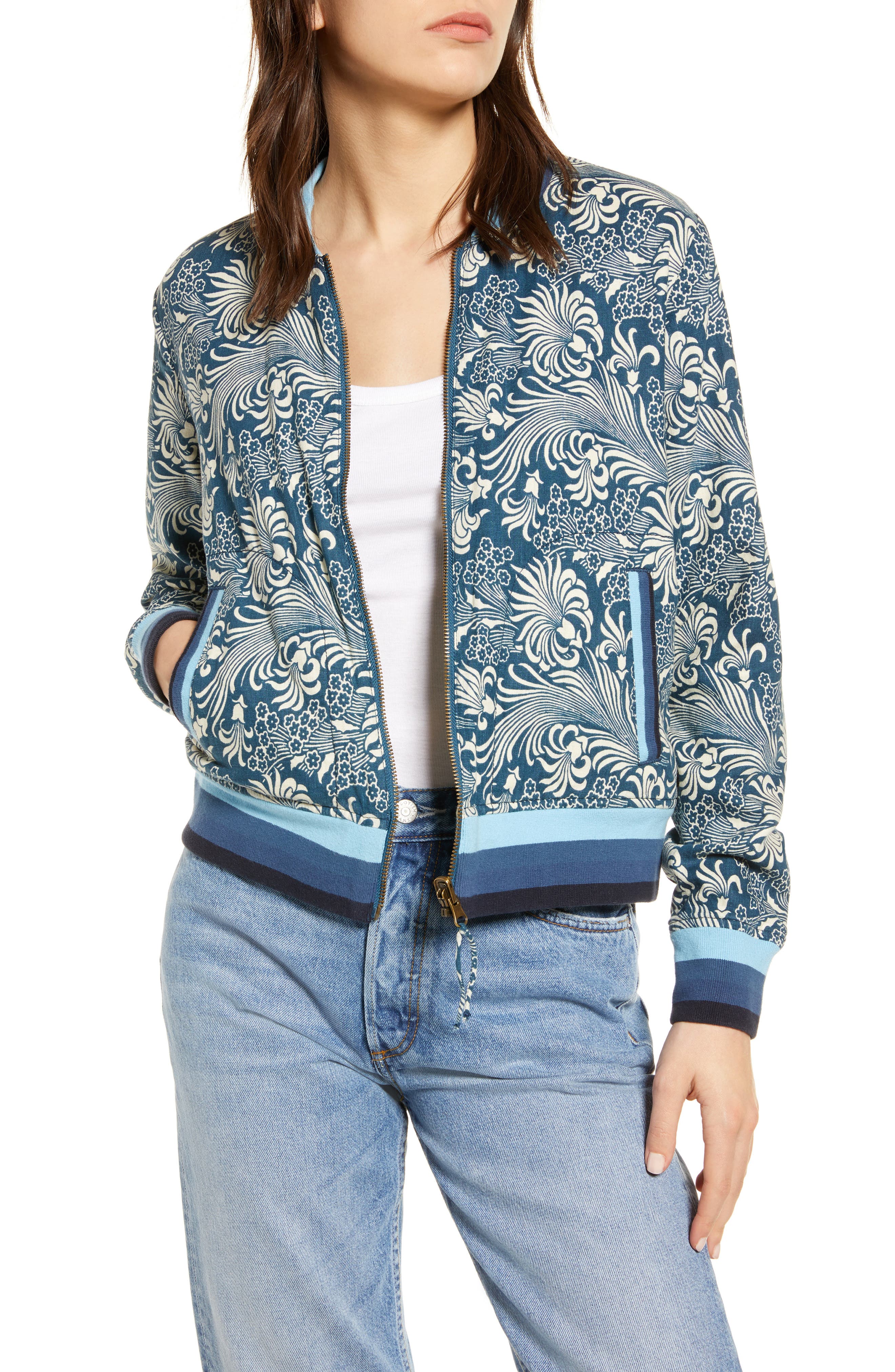 Faherty Mandalay Reversible Bomber Jacket (Women) | Nordstrom