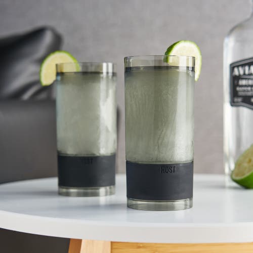 Host Highball Freeze Cooling Cup Set Of 2 In Tinted Gray