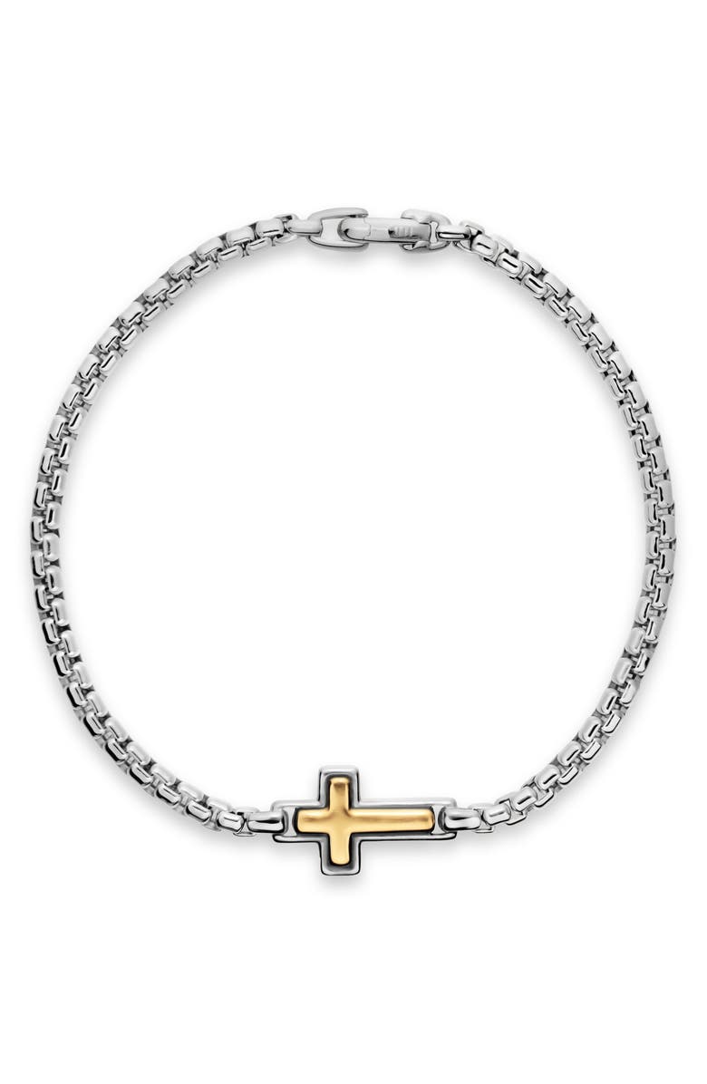 David Yurman Cross Station Box Chain Bracelet, Alternate, color, Silver