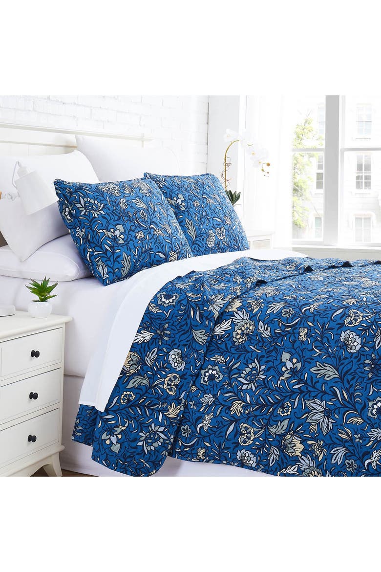 Blooming Blossoms Oversized Quilt Cover Set, Main, color, BLUE