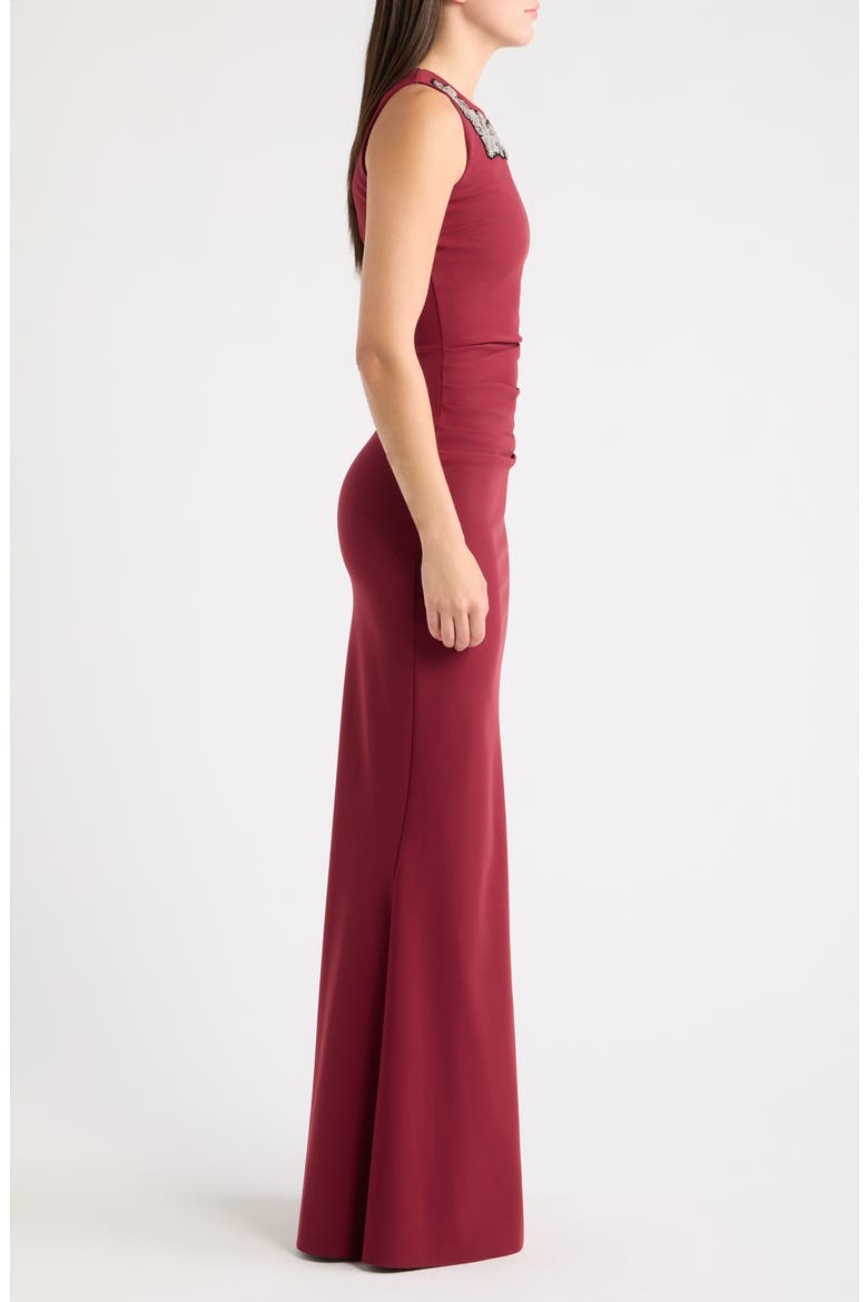 Embellished Column Gown, Alternate, color, MAHOGANY