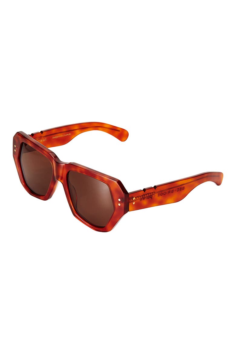 Bec & Bridge 48mm Geometric Sunglasses, Alternate, color, HAVANA/ BROWN
