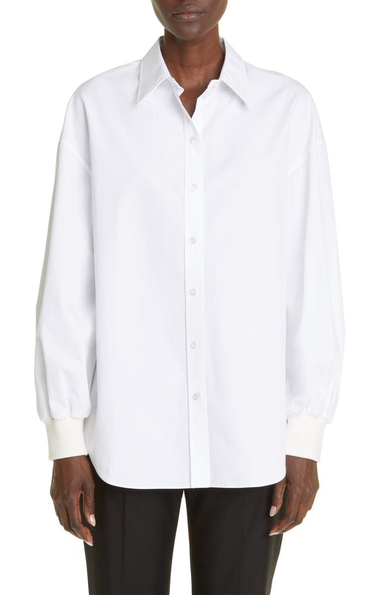 McQueen Alexander McQueen Cocoon Cotton Blouse, Main, color, 