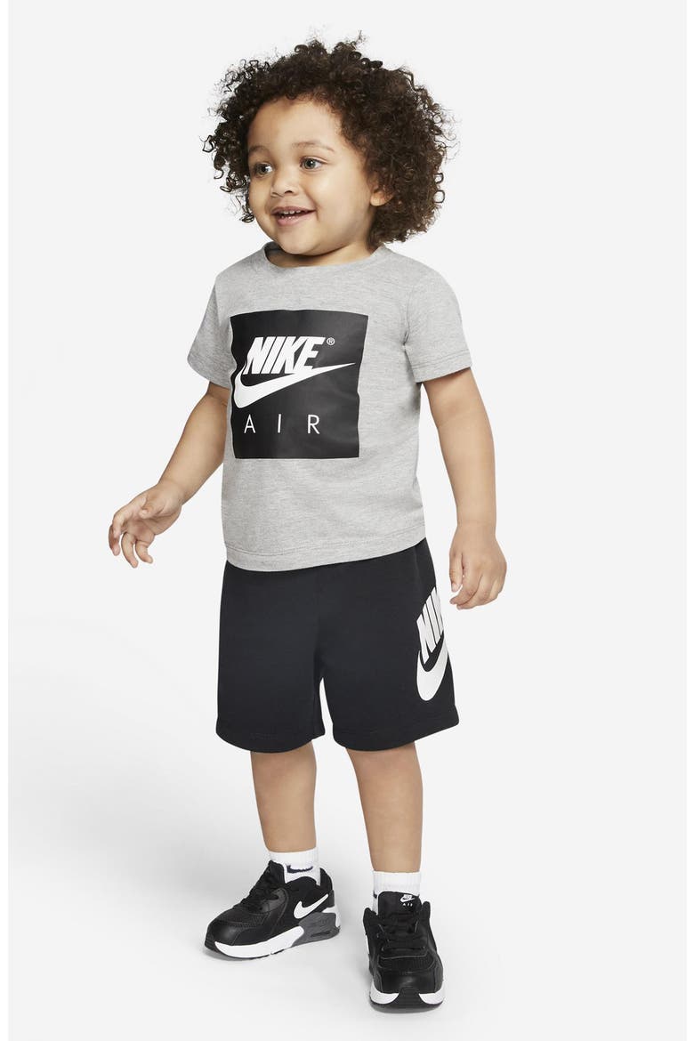 Air Logo Graphic T-Shirt & Shorts Set, Alternate, color, 023BLACK