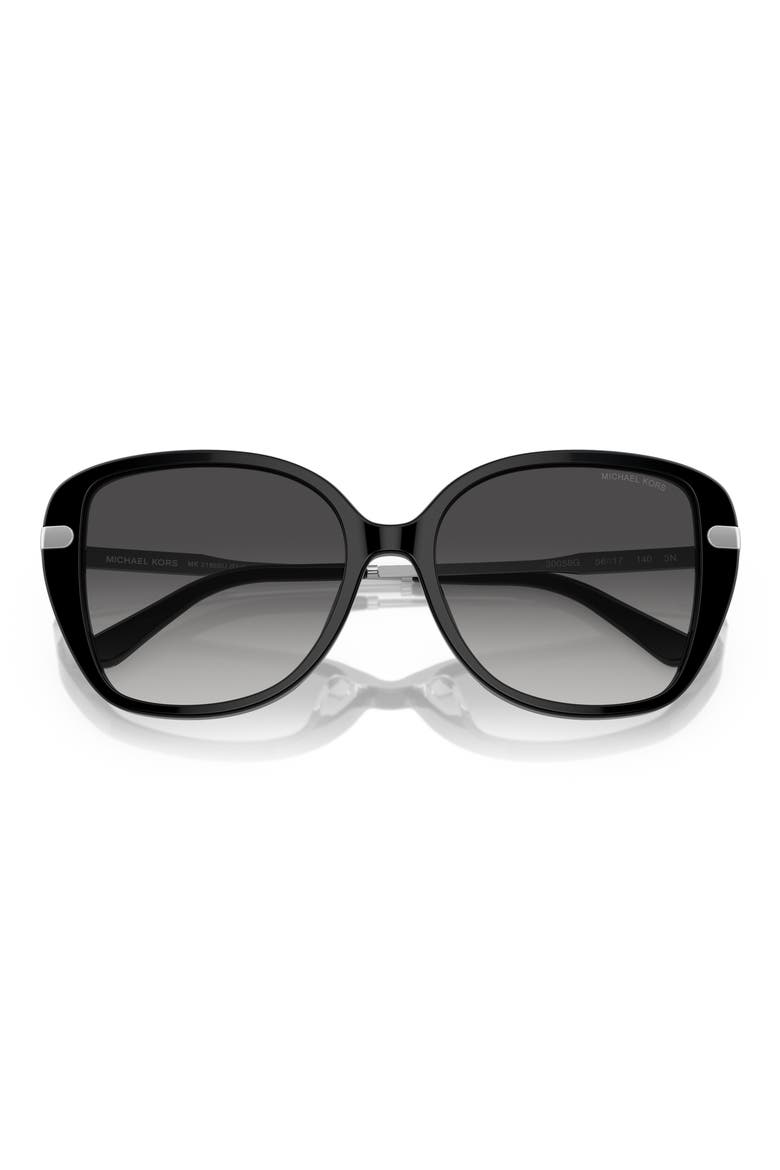 54mm Gradient Square Sunglasses, Alternate, color, BLACK