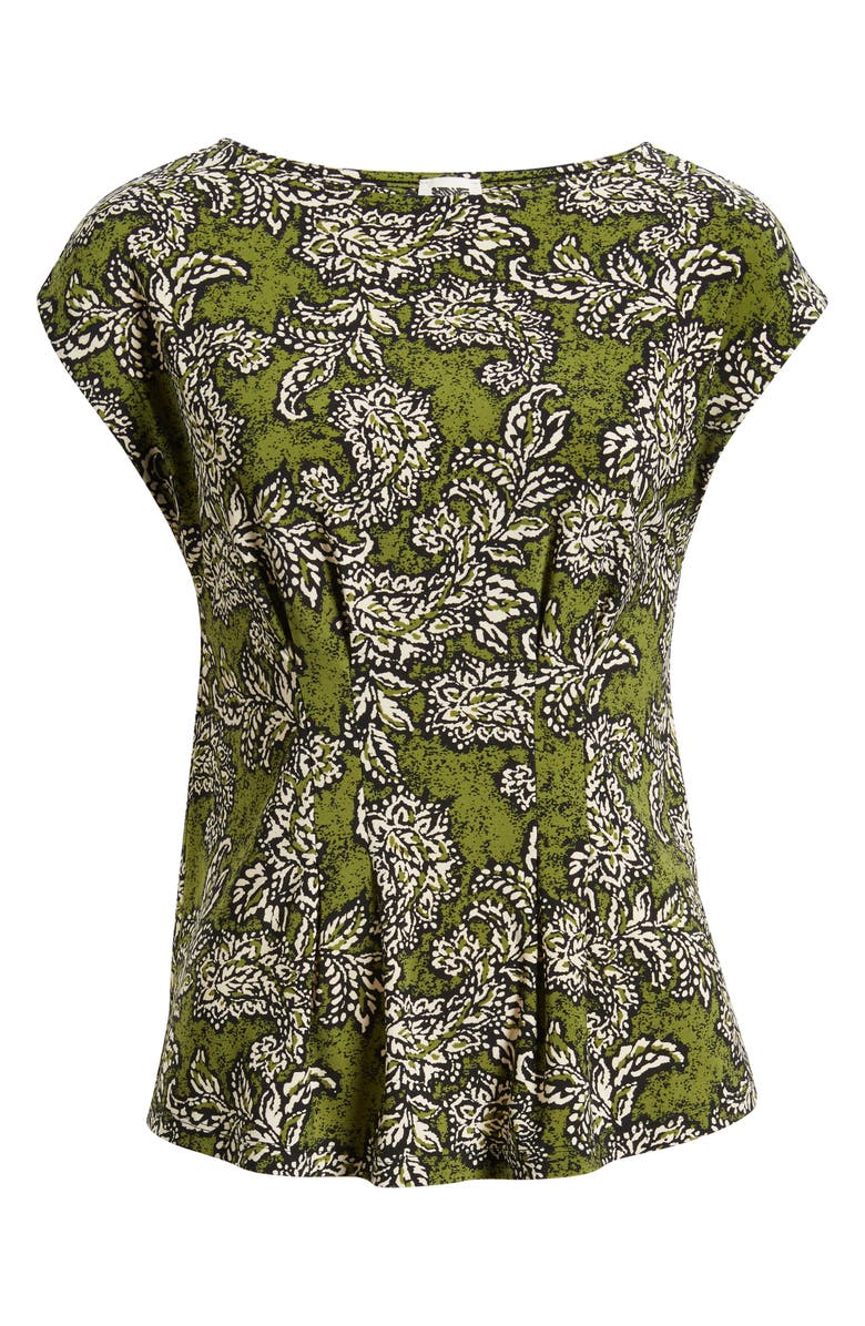 Anne Klein Print Cap Sleeve Top, Main, color, Bay Leaf Multi