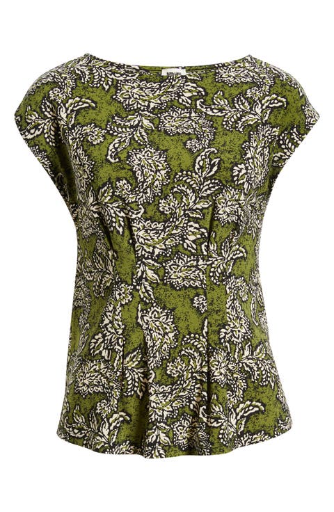 Print Cap Sleeve Top