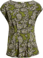 Anne Klein Print Cap Sleeve Top