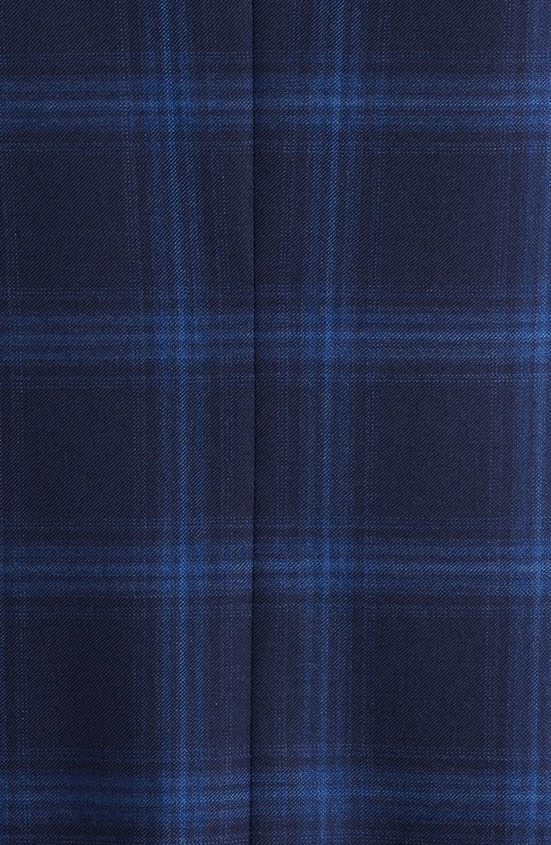 Emporio Armani Navy Windowpane Check Virgin Wool Sport Coat, Alternate, color, Navy