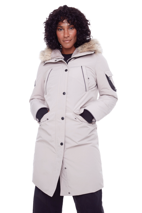 LAURENTIAN - Vegan Down Long Parka Winter with Faux Fur Hood